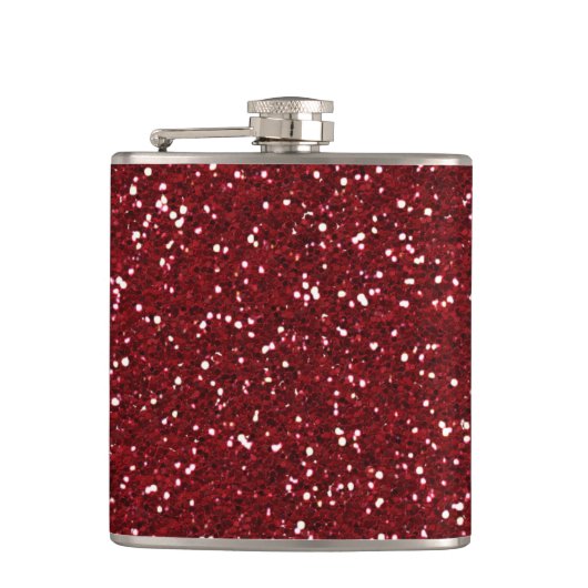 Stijlvol donkerrood glitter heupfles (Voorkant)