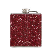 Stijlvol donkerrood glitter heupfles (Achterkant)