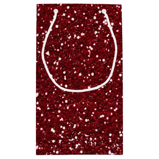 Stijlvol donkerrood glitter klein cadeauzakje (Achterkant)