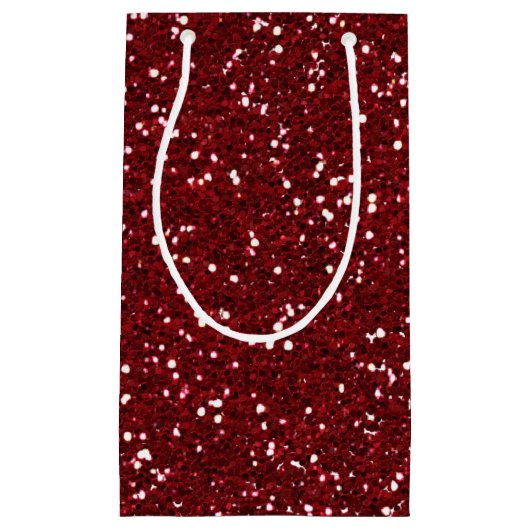 Stijlvol donkerrood glitter klein cadeauzakje (Voorkant)
