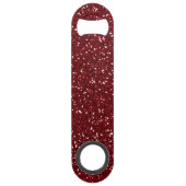Stijlvol donkerrood glitter speed flessenopener (Achterkant)