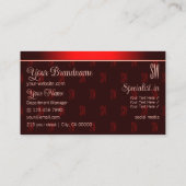 Stijlvol Donkerrood met Initialen Professional Mod Visitekaartje (Achterkant)