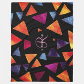 Stijlvol driehoekspatroon monogrammen fleece deken (Voorkant)