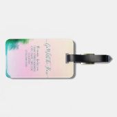 Stijlvol driekleboarding SUP Roze Blue Seascape Bagagelabel (Achterkant horizontaal)