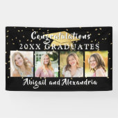 Stijlvol dubbel Afstuderen Afstudeerder 4 Foto Spandoek (Horizontaal)