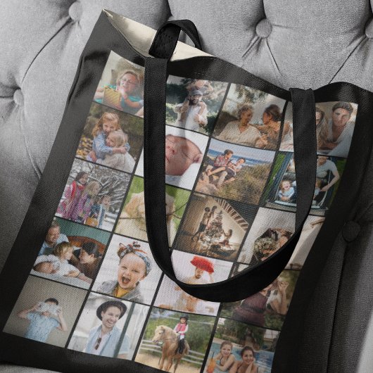 Stijlvol dubbelzijdig 20-fotocollage tote bag