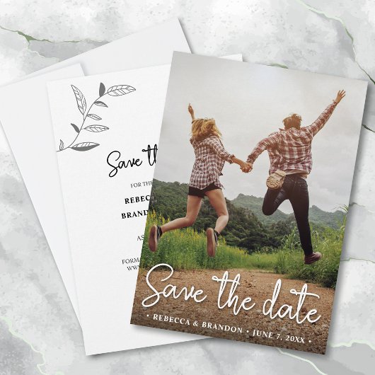 Stijlvol, dubbelzinnig, sparen de Datum Foto Save The Date