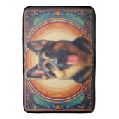 Stijlvol Duits Herder Hond Kleurrijk Lijst Badmat (Voorkant Verticaal)