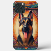 Stijlvol Duits Herder Hond Kleurrijk Lijst Case-Mate iPhone Case (Achterkant)