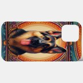 Stijlvol Duits Herder Hond Kleurrijk Lijst Case-Mate iPhone Case (Achterkant (horizontaal))