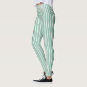 Stijlvol eendenei-blauw gestreept waterverf daisy leggings (Links)