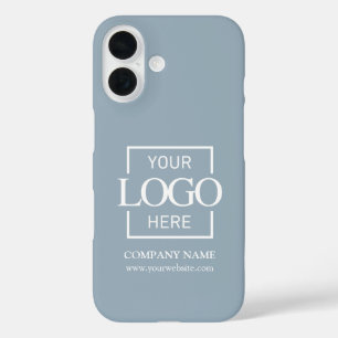 Stijlvol Eenvoudig Blauw Zakelijk Bedrijfslogo App iPhone 16 Hoesje
