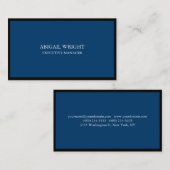 Stijlvol, eenvoudig blauw zwart-wit visitekaartje (Voorkant / Achterkant)