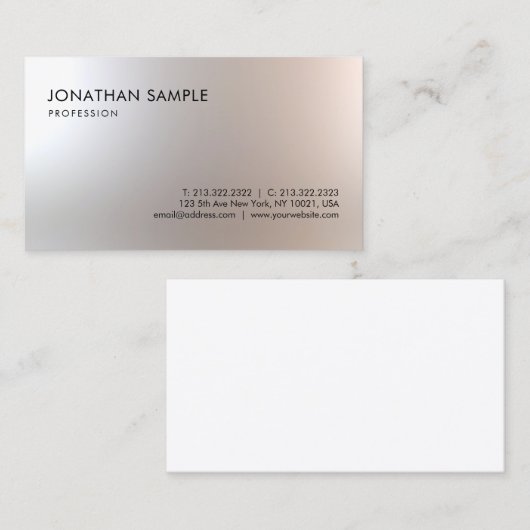 Stijlvol, eenvoudig design, modern, minimalistisch visitekaartje (Voorkant / Achterkant)