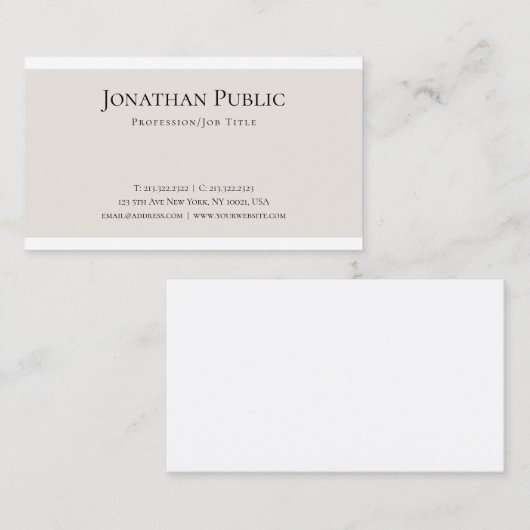 Stijlvol, eenvoudig design, professioneel design visitekaartje (Voorkant / Achterkant)