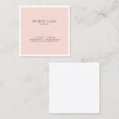 Stijlvol, eenvoudig design, vloeiend, zwart, roze  vierkante visitekaartje (Voorkant / Achterkant)