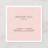 Stijlvol, eenvoudig design, vloeiend, zwart, roze  vierkante visitekaartje (Voorkant)