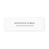 Stijlvol, eenvoudig design, zwart-wit etiket (Voorkant)