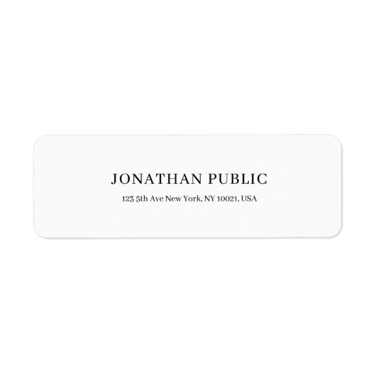 Stijlvol, eenvoudig design, zwart-wit etiket (Voorkant)