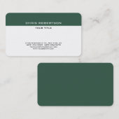Stijlvol, eenvoudig groen, wit, minimalistisch vla visitekaartje (Voorkant / Achterkant)