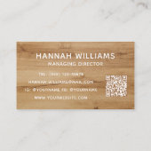 Stijlvol, eenvoudig hout, elegant script catering visitekaartje (Achterkant)