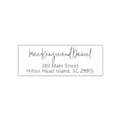 Stijlvol eenvoudig koppel script bruiloft adres  zelfinktende stempel (Design)