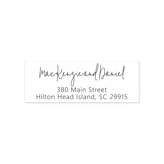 Stijlvol eenvoudig koppel script bruiloft adres  zelfinktende stempel (Design)