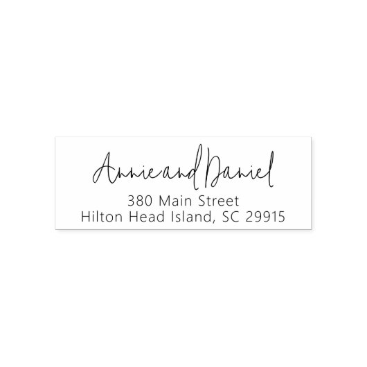Stijlvol eenvoudig koppel script bruiloft adres zelfinktende stempel (Design)