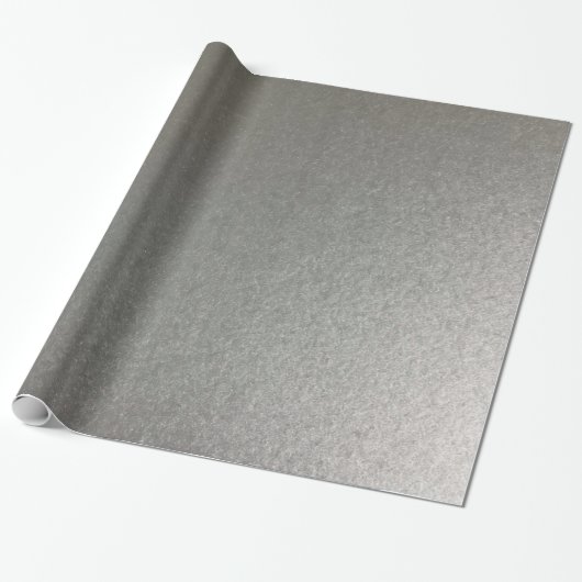 Stijlvol Eenvoudig Metallic Zilver Cadeaupapier (Uitgerold)