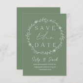 Stijlvol eenvoudig minimaal Elegant modern salie g Bedankkaart (Voorkant / Achterkant)