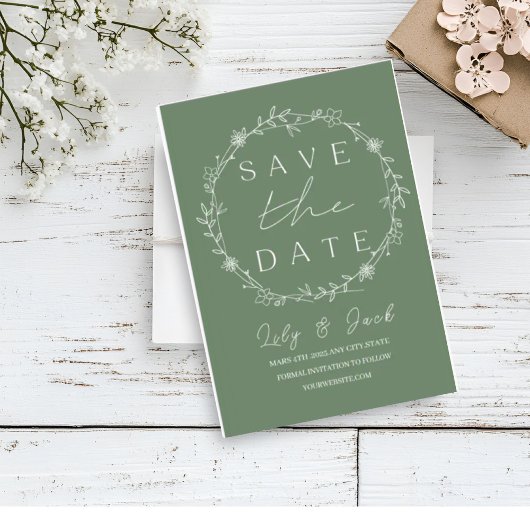 Stijlvol eenvoudig minimaal Elegant modern salie g Kaart