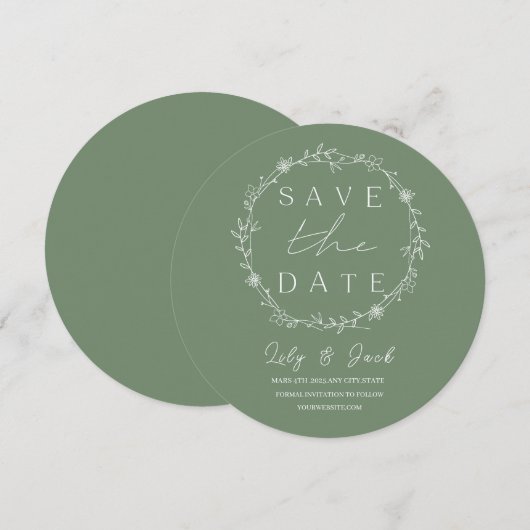 Stijlvol eenvoudig minimaal Elegant modern salie g Kaart (Voorkant / Achterkant)