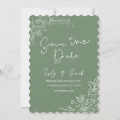 Stijlvol eenvoudig minimaal Elegant modern salie g Save The Date (Voorkant)