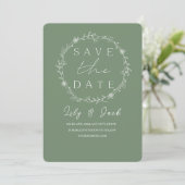 Stijlvol eenvoudig minimaal Elegant modern salie g Save The Date (Staand voorkant)