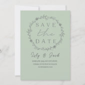 Stijlvol eenvoudig minimaal Elegant modern salie g Save The Date (Voorkant)