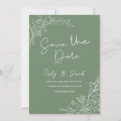 Stijlvol eenvoudig minimaal Elegant modern salie g Save The Date (Voorkant)