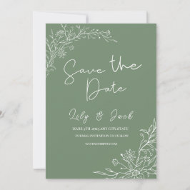 Stijlvol eenvoudig minimaal Elegant modern salie g Save The Date