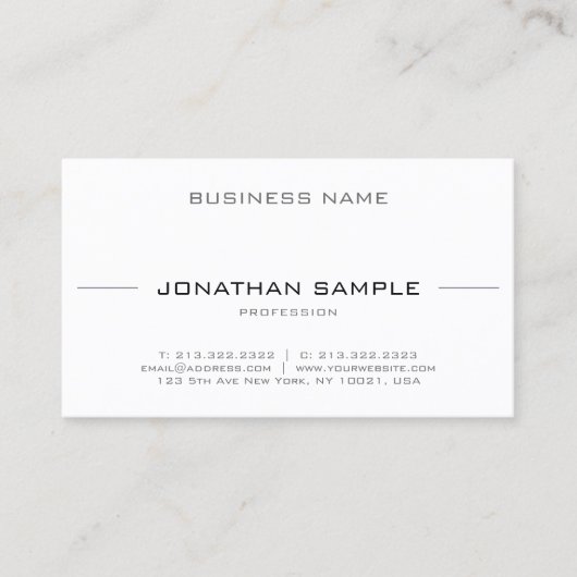 Stijlvol, eenvoudig, modern, minimaal rendement visitekaartje (Voorkant)