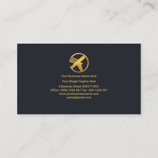 Stijlvol eenvoudig monogram bruin Stripes Logistic Visitekaartje (Achterkant)