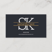 Stijlvol eenvoudig monogram bruin Stripes Logistic Visitekaartje (Voorkant)