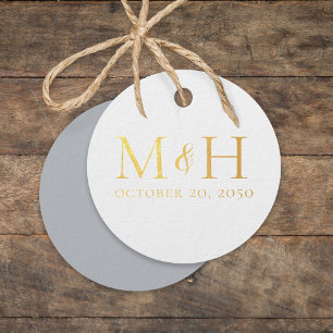 Stijlvol Eenvoudig Monogram Minimalistisch Ampersa Bedankjes Labels