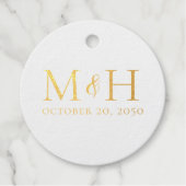 Stijlvol Eenvoudig Monogram Minimalistisch Ampersa Bedankjes Labels (Voorkant)