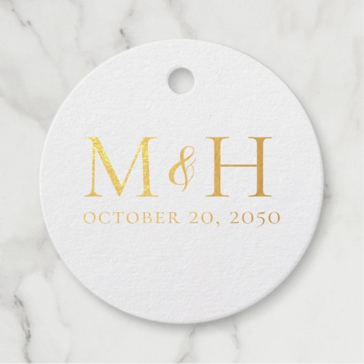 Stijlvol Eenvoudig Monogram Minimalistisch Ampersa Bedankjes Labels (Voorkant)