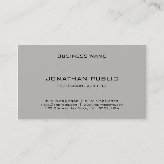 Stijlvol eenvoudig ontwerp Modern Sjabloon Profess Visitekaartje (Achterkant)