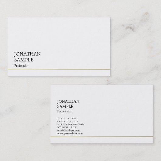 Stijlvol eenvoudig ontwerp Modern trendy cool vlak Visitekaartje (Voorkant / Achterkant)