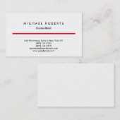 Stijlvol, eenvoudig rood, wit, zwart visitekaartje (Voorkant / Achterkant)