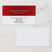 Stijlvol, eenvoudig rood, wit, zwart visitekaartje (Voorkant / Achterkant)