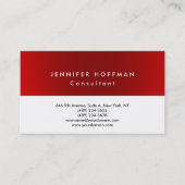 Stijlvol, eenvoudig rood, wit, zwart visitekaartje (Voorkant)