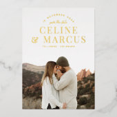 Stijlvol, eenvoudig, volledig, dubbelzijdig folie uitnodiging (Voorkant)