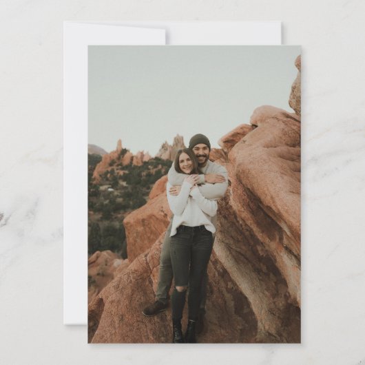 Stijlvol, eenvoudig, volledig, dubbelzijdig save the date (Achterkant)